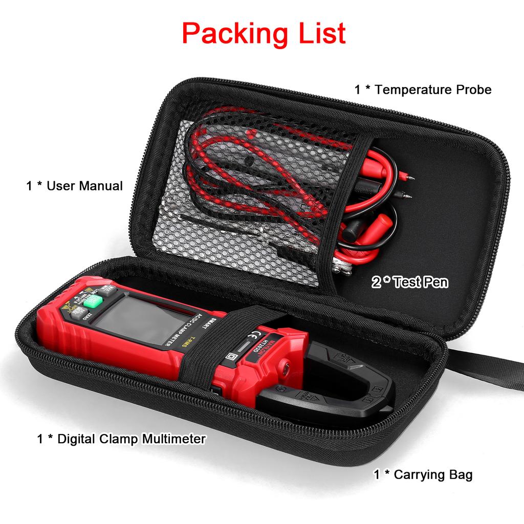 Многофункциональный мультиметр с цифровыми зажимами MAYILON, 600 В, тестер вольтметра, вольтметр с автоматическим диапазоном