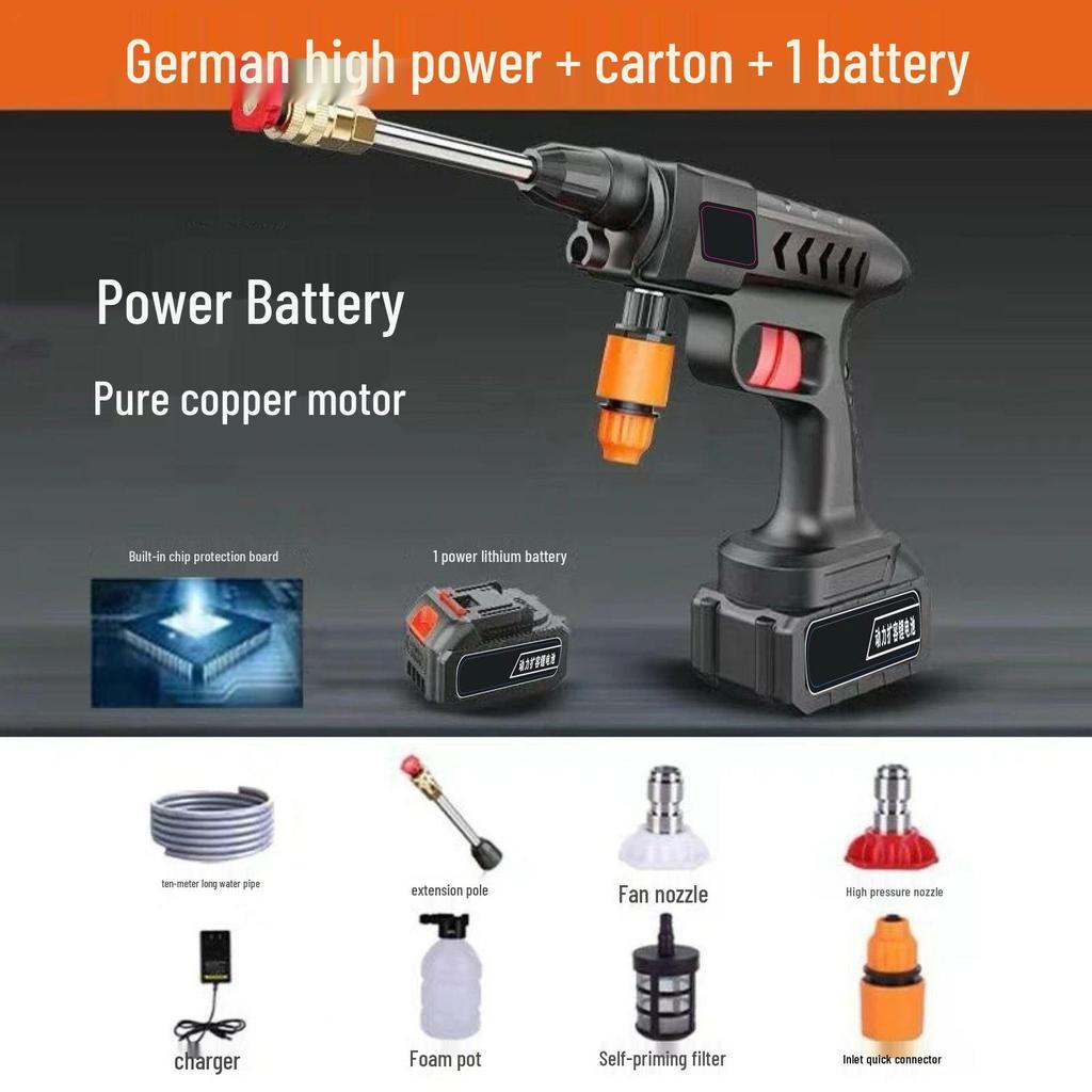 Беспроводная аккумуляторная мойка высокого давления для дома и чистки автомобиля