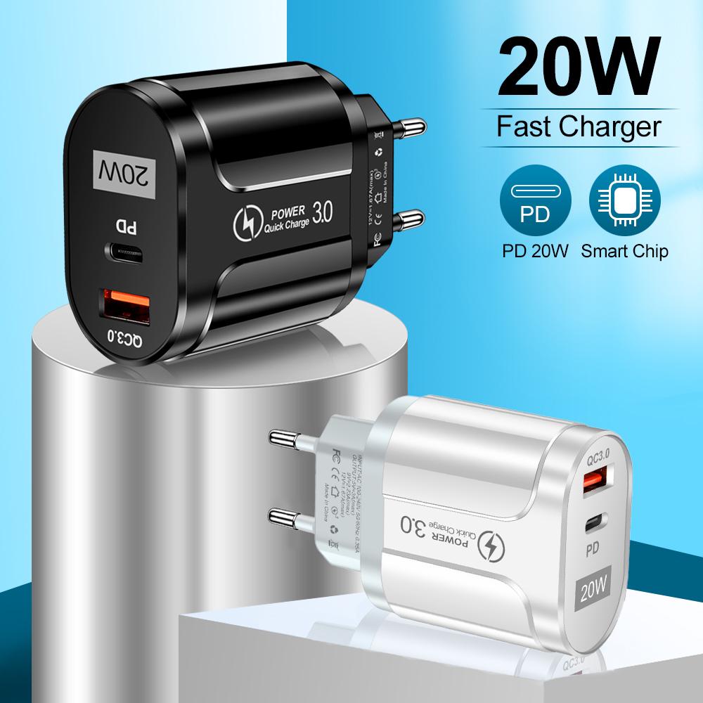 20 Вт USB Type C зарядное устройство Dual Port QC4.0 PPS PD 20 Вт быстрая зарядка мобильного телефона зарядное устройство адаптер для iPhone Samsung Xiaomi