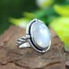 Кольцо из натурального овального лунного камня, кольцо из цельного серебра 925 пробы, богемное кольцо, эффектные украшения, подарок на свадьбу, кольцо с безелем