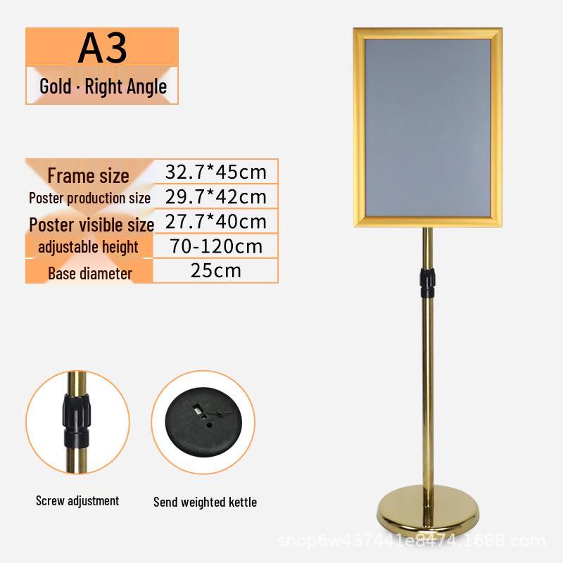 Stainless Steel Vertical Advertising Standee Display Stand for Hotels