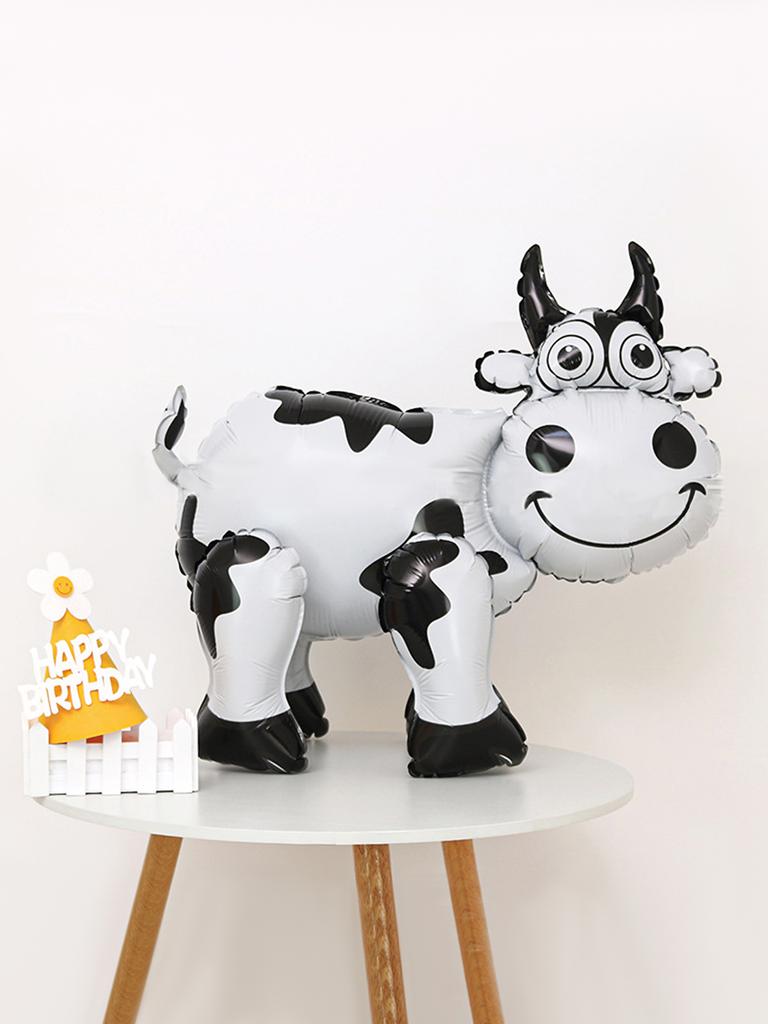 1 шт. фольгированный воздушный шар в форме стоящей коровы, корова в форме животного, для дня рождения, детского душа, тематической вечеринки в зоопарке