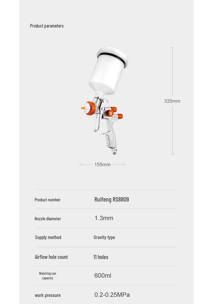 Ruifeng RS8809 (1.3mm) High Atomization Pneumatic Automotive Primer Spray Gun