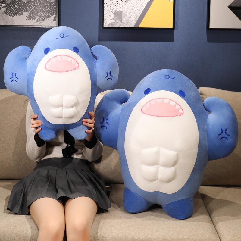 Мягкая игрушка-мышечная акула, мягкая игрушка-игрушка в виде животного, подушка для чтения, подарок на день рождения, кукла-подушка, подарок для детей