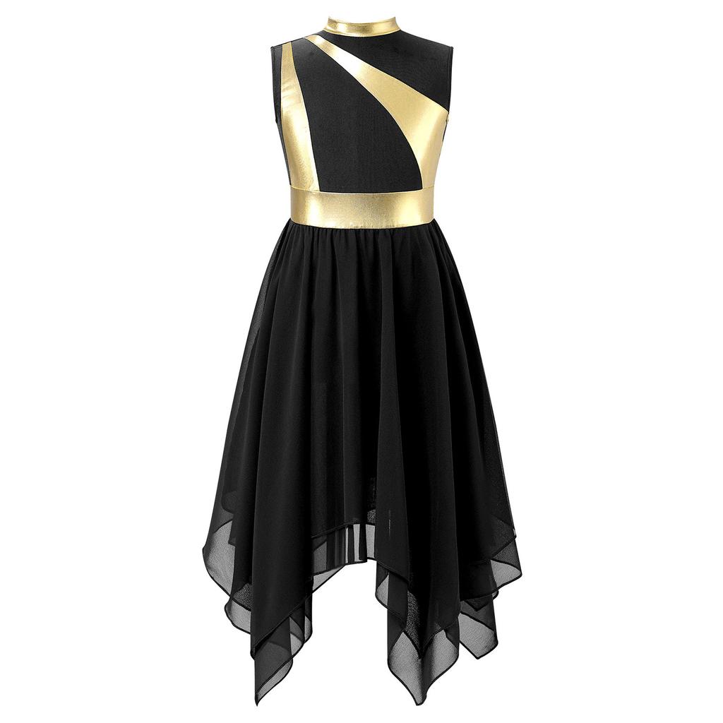 Kids Girls Praise Lyrical Dance Dress Worship Liturgical Celebration Costume Ballet Dance Wear