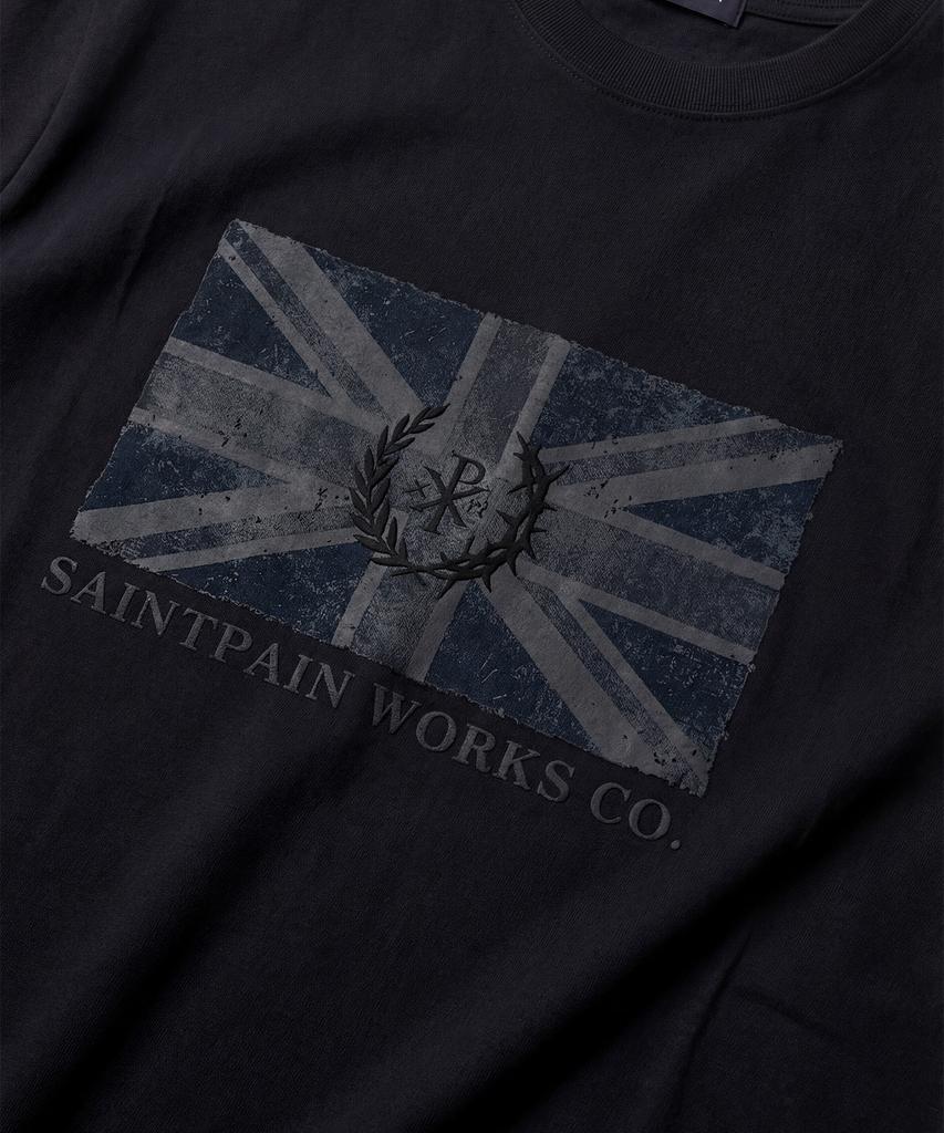 SAINTPAIN Sp Винтажная черная футболка с коротким рукавом Union Jack