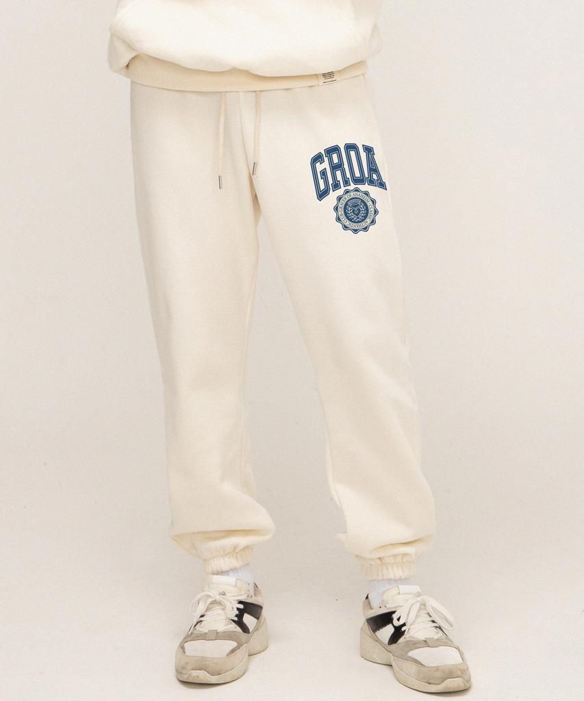 GRAVER [Unisex] Groa Logo Classic Heart Sweat Jogger Pants_Cream