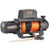 Electric Winch, 5400 kg Load Capacity, 12V DC Truck Winch with 9.5 mm x 28 m Synthetic Rope, Wireless & Wired Remote Control, IP67 Waterproof for
