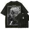 Anime Monster T Shirts Washed  Women Cotton Harajuku T-Shirts High Quality Retro for Women Tops Tees Unisex