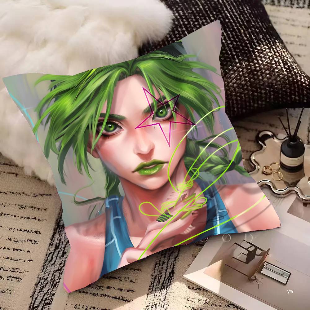 Аниме JoJo's Bizarre Adventure Джолин Куджо Наволочка Квадратная Подушка Спальня Диван Досуг Комфорт Подушка Автомобиль Дом Декорация