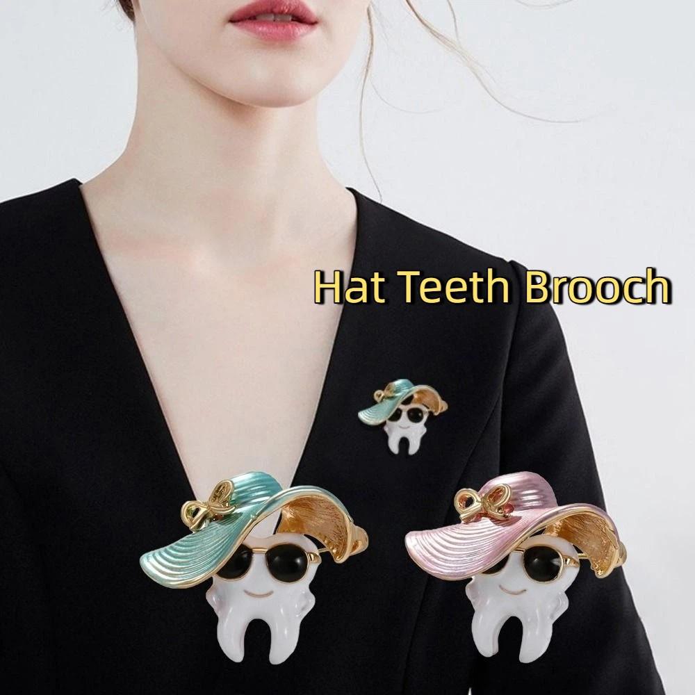 Cartoon Cool Tooth Brooch Zinc Zinc Zinc Alloy Hat Teeth Brooch Fashion Clothing Corsage  Banquet Party