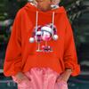 Women's Christmas Print Loose Casual Long Sleeve Hooded Sweatshirt