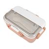 Ланч-бокс 900 мл Розовый 2 отделения Герметичный контейнер для ланча из нержавеющей стали со спорком