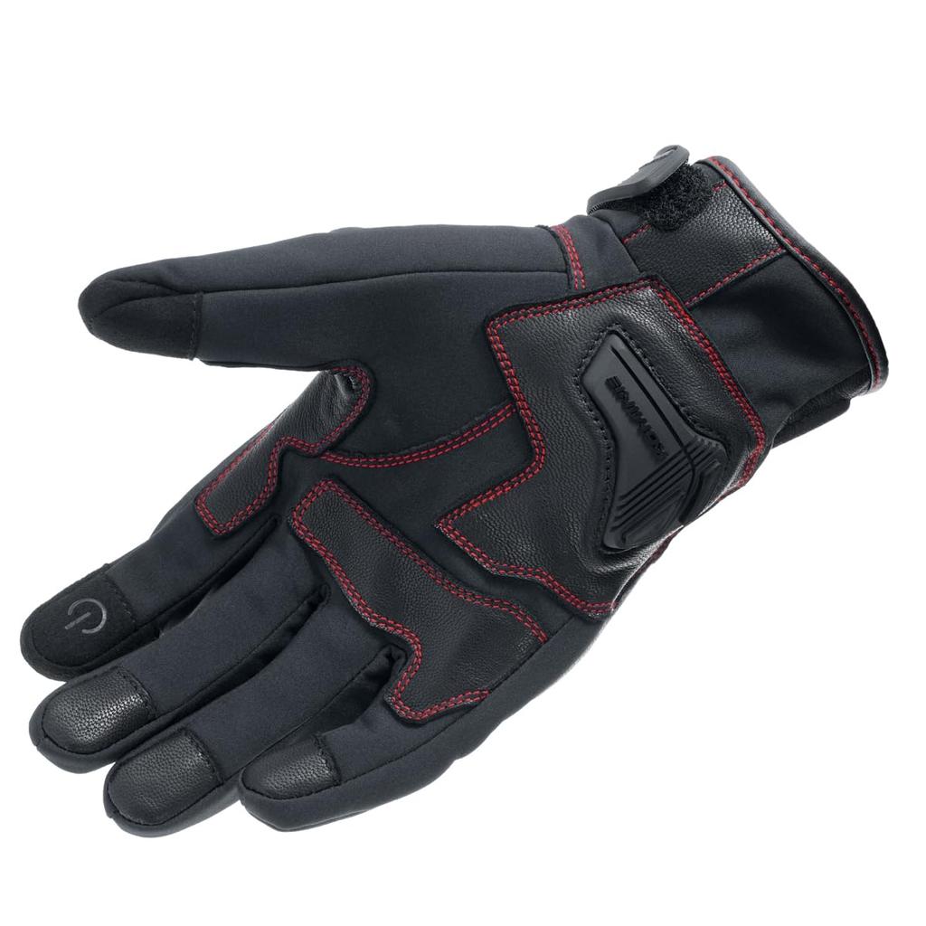 KOMINE Высокозащищенные кожаные ветрозащитные перчатки для мотоциклов HG Black Red L GK-856