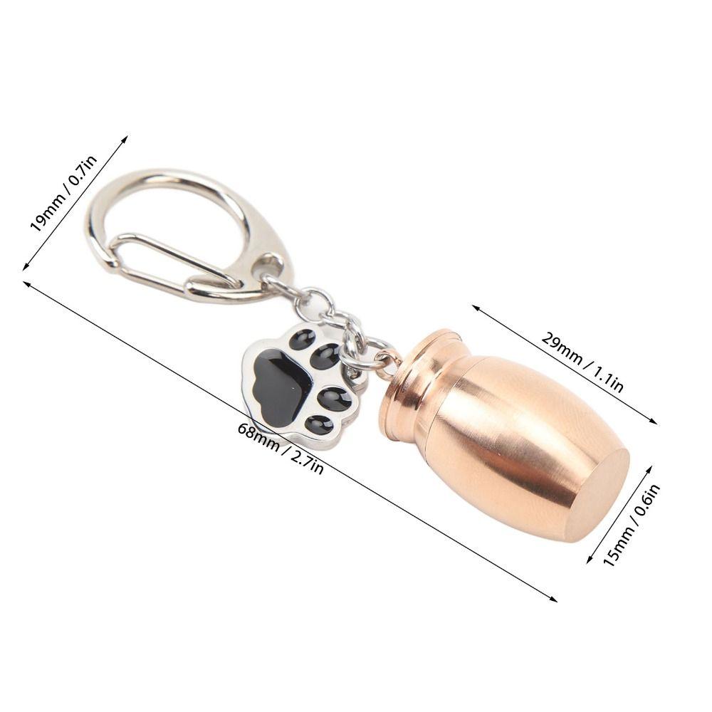 Брелок-урна для питомца из нержавеющей стали карманного размера с отпечатком лапы, прочная урна для праха питомца, памятный сувенир, прах собаки