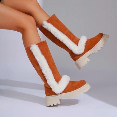 Модные классические полусапоги женские 2024 обувь больших размеров женские современные женские сапоги круглый носок массивный каблук слипоны теплая обувь женская