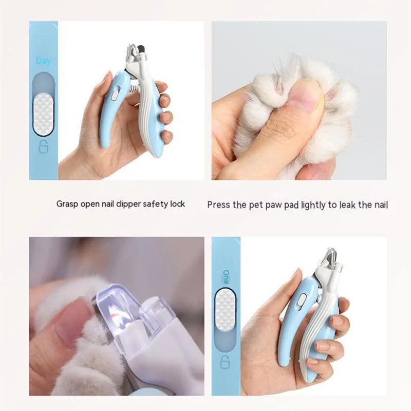 Pet Nail Clippers Dog Cat Nail Trimmer Labor-Saving Convenient LED Electric Nail Grinder Dog Grooming Supplies