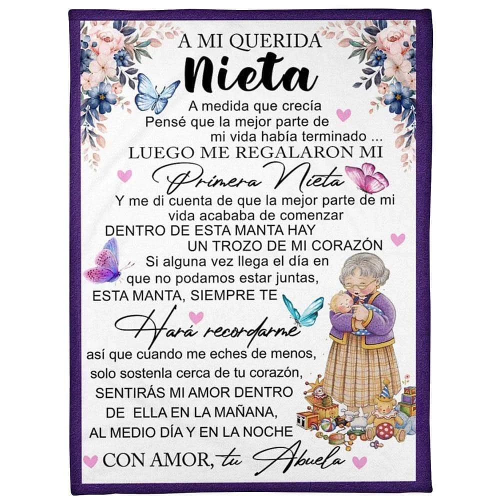 HX Моей внучке Фланелевое одеяло 3D-принт Цветочные пледы для кроватей Плюшевые стеганые одеяла Подарки на день рождения A Mi Nieta Manta