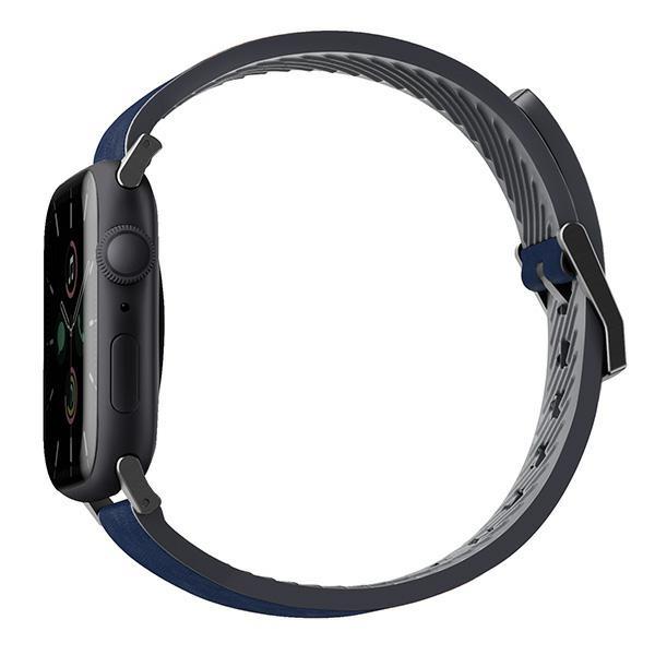 Pasek do Apple Watch 42mm UNIQ Skórzany Hybrid Niebieski