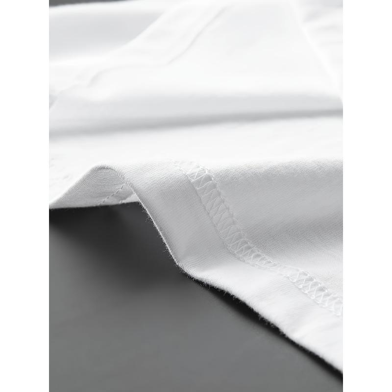 Европейский размер [Футболка с буквенным слоганом] Графическая футболка с буквенным слоганом - Повседневная с круглым вырезом и коротким рукавом, Машинная стирка