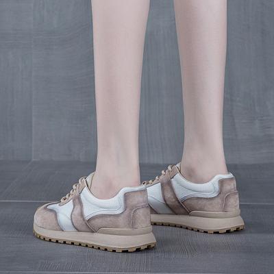 Кожа толстая подошва красный женский ретро мягкая подошва весна новый спорт и отдых