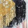 Ткань с драгоценными пайетками для одежды, шляп, нашивки для шитья, шарфы, декоративные элементы для свадебных платьев, аксессуары