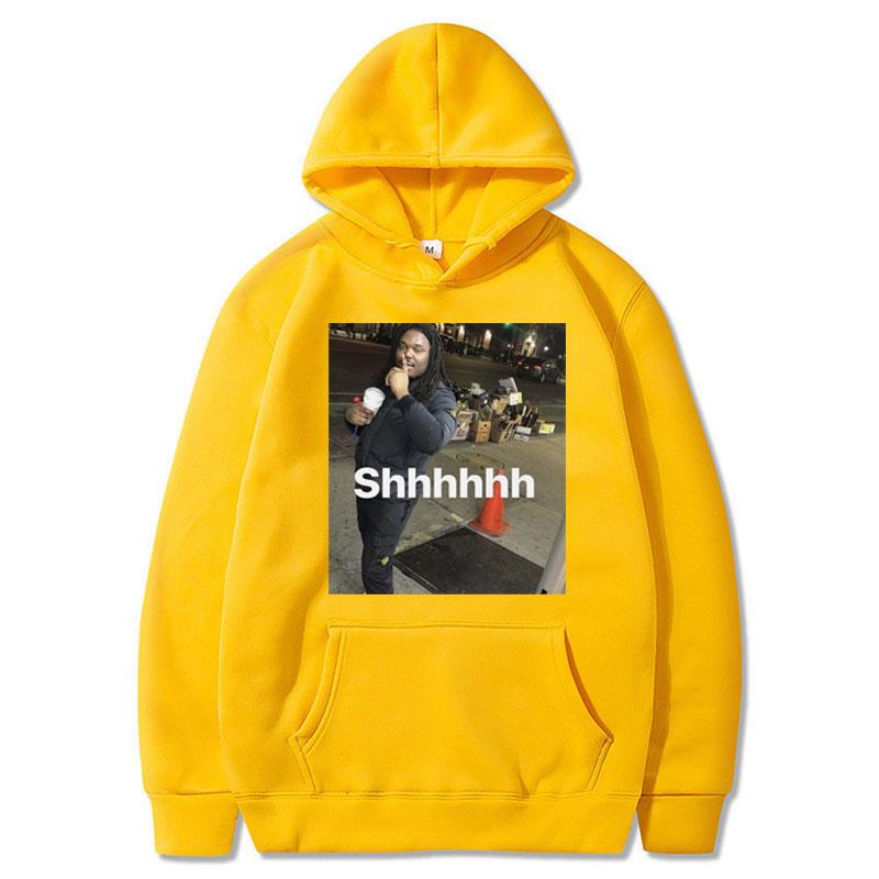 Lucki Shhhhh Забавный Мем Принт Худи Мужчины Женщины Оверсайз Популярная Толстовка Оверсайз Повседневная Флис Теплый Длинный Рукав