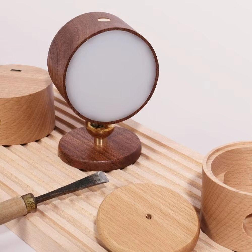 Вращающийся на 360° деревянный настенный светильник с сенсорным управлением и регулируемой яркостью, светодиодный настенный бра с двусторонним магнитным креплением