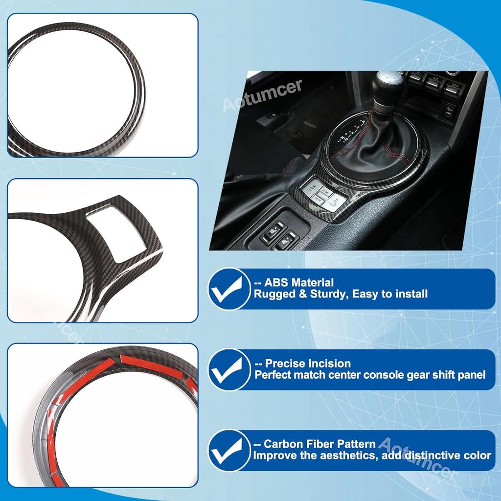 Center Console Gear Shift Shifter Knob Panel Cover Trim Compatible with Subaru BRZ/Toyot@ 86 2012-2020 ABS Gear Shift Decoration Protection Frame Car