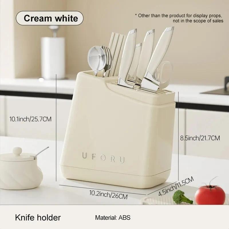 Держатель для кухонных ножей на столешницу, многофункциональный держатель для палочек для еды, ложка, встроенная подставка для сушки, пластик