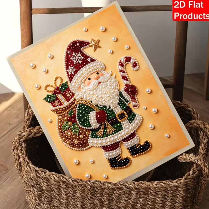 Christmas Pearl Painting Kit Santa Claus Gift Candy Cane Handmade DIY Home Decoration Painting