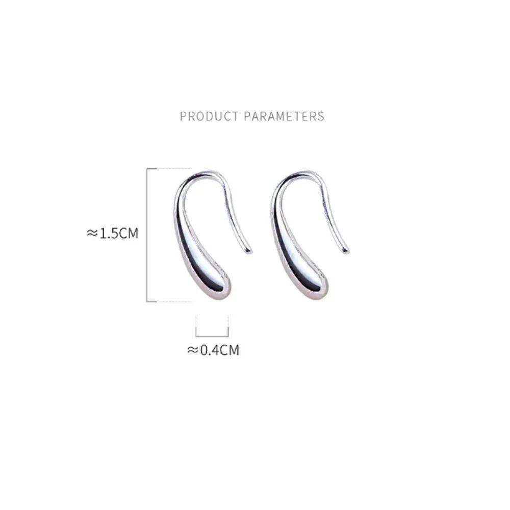 Silver Water Drop Shape Earrings for Women Simple Temperament Retro Jewelry Party Birthday