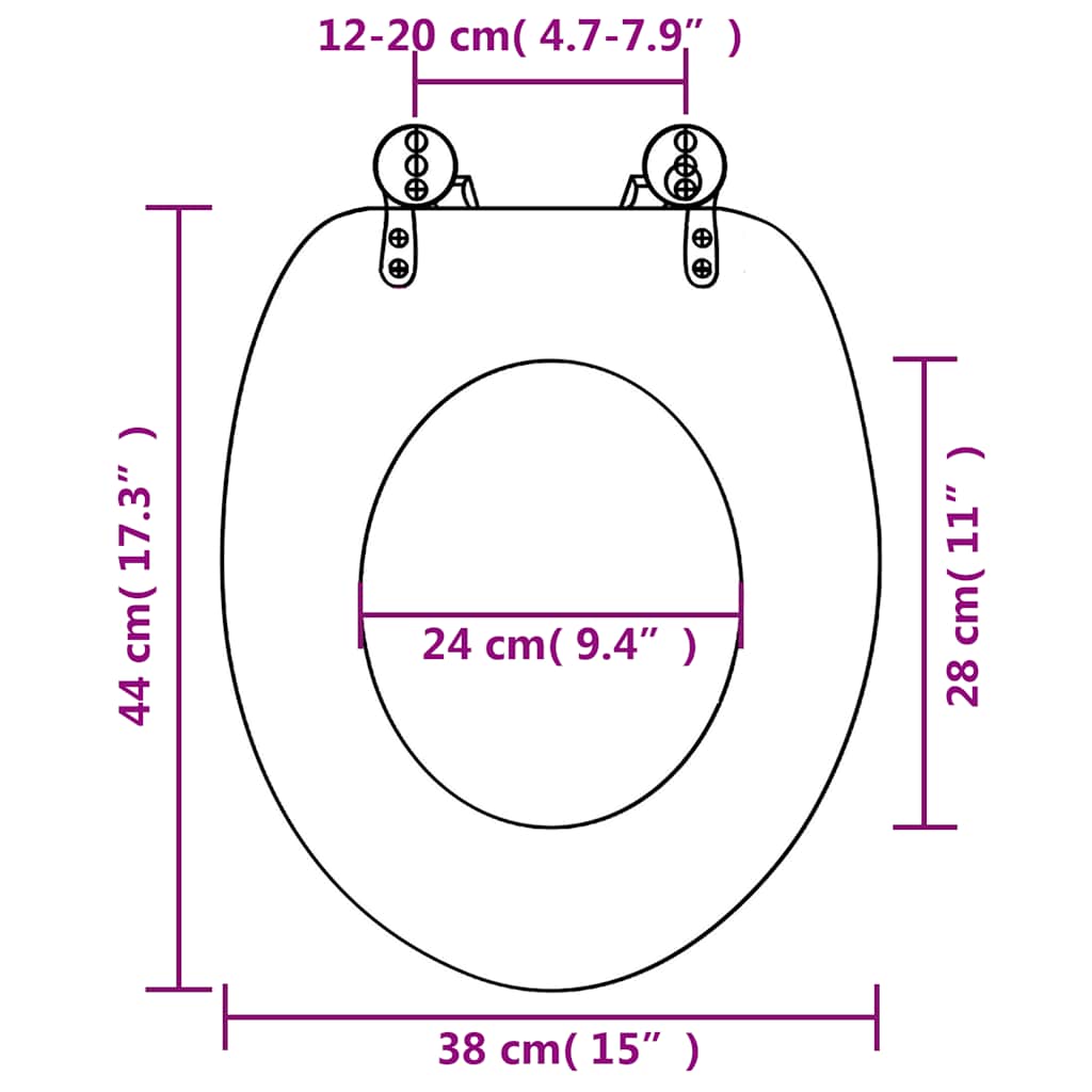 Toilet Seat with MDF Lid Dolphin Design