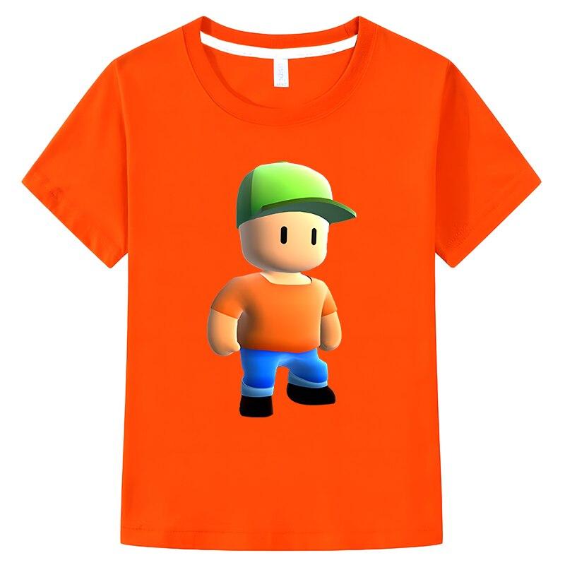 Детская летняя футболка Stumble Guys, топы с короткими рукавами из 100% хлопка, цельная футболка для детей, мальчиков, 10 лет, одежда для мальчиков и девочек, детская одежда