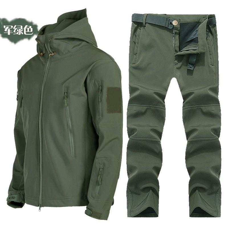 Sharkskin Soft Shell Assault Suit Men's Velvet Warm Climbing Waterproof Windproof Skiing Riding