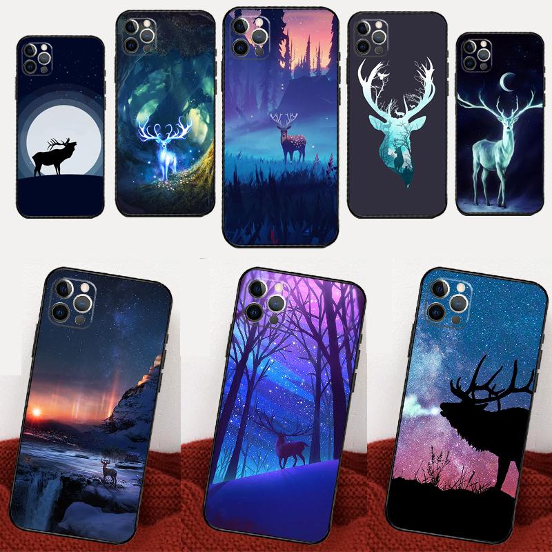 Starry Sky Deer Phone Case For Samsung Galaxy S25 S24 S23 S22 S21 S20 Ultra S9 S10 Plus S25 FE S24 FE Cover