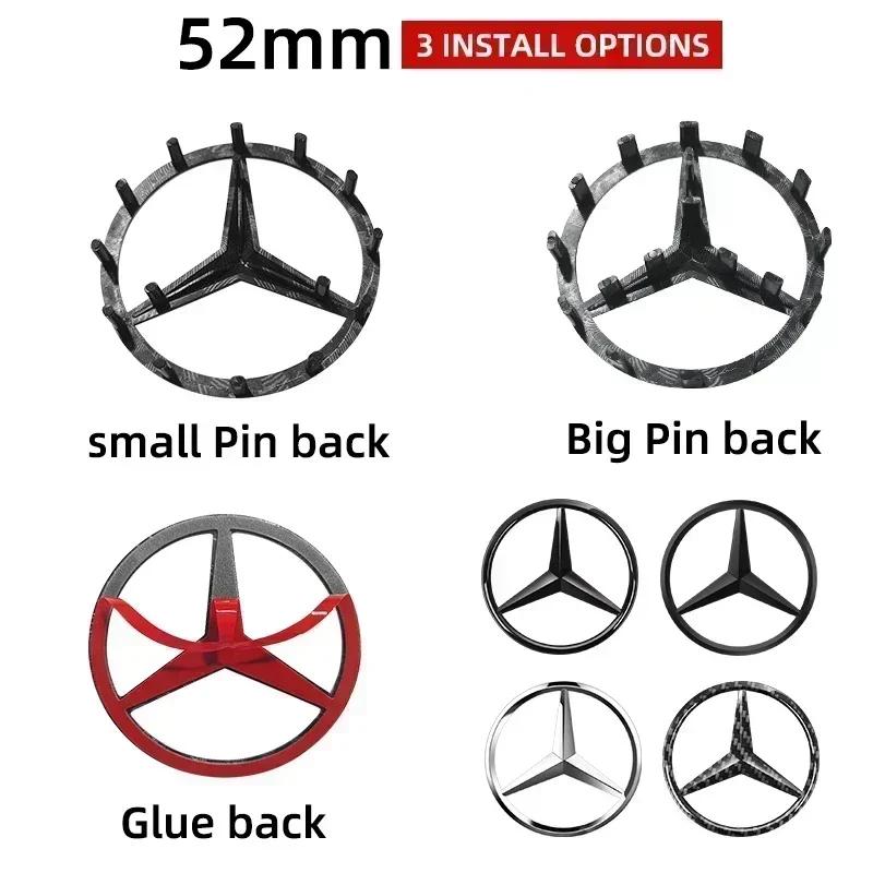 CSC1 1pcs 52mm 57mm Car Steering Wheel Badge Emblem Sticker For Mercedes Benz W204 W205 W212 W213 W221 W177 W246 GLA GLC CLA A Class