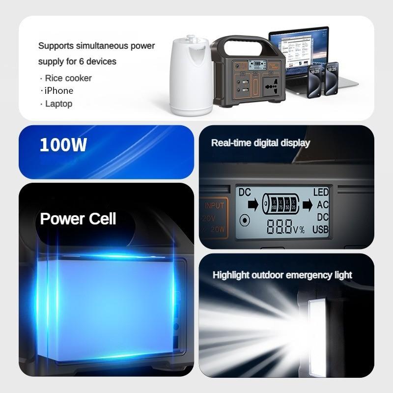 220В/110В Портативный литий-железо-фосфатный аккумулятор Легкий Power Bank Для кемпинга на открытом воздухе Аварийное хранение энергии Мобильный источник питания 16 * 10 * 14,3 см