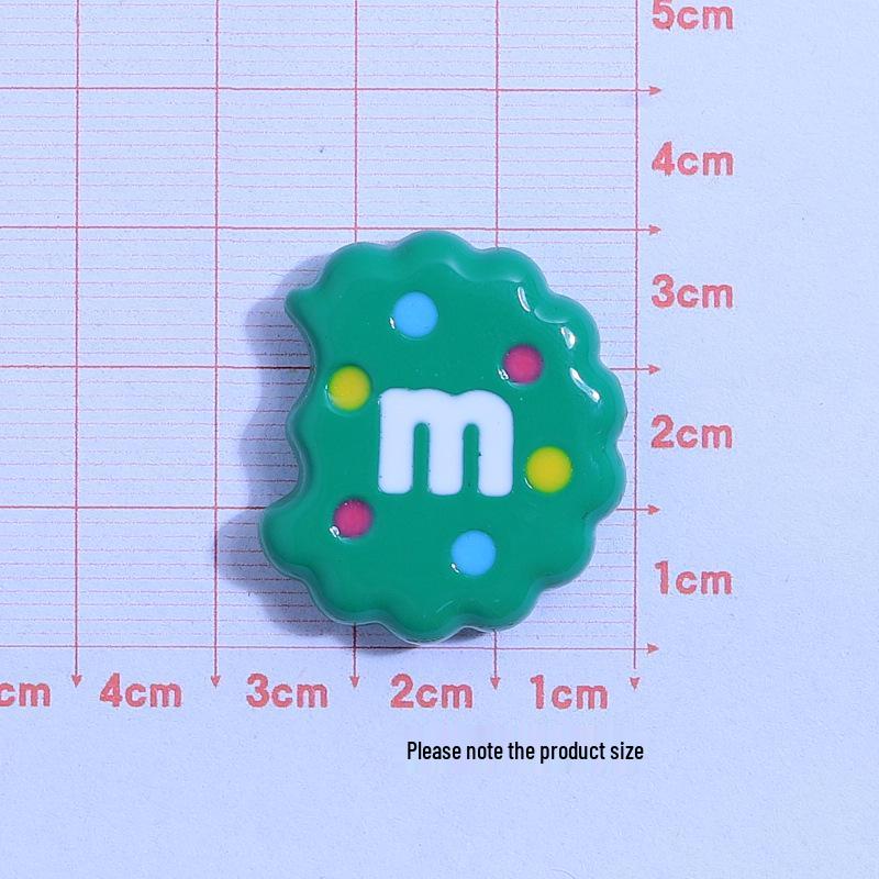 Handmade Colorful M Cookie Toy Ornaments: Creative DIY Kit with Cream Glue & Resin Accessories