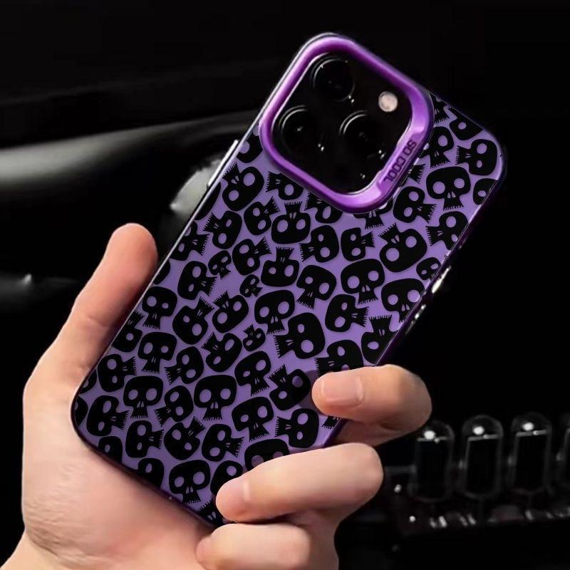 Чехол на весь экран с черепом для мобильного телефона Apple 16 iPhone14 лазерный 15 индивидуальный 12promax противоударный 11 противоударный XS