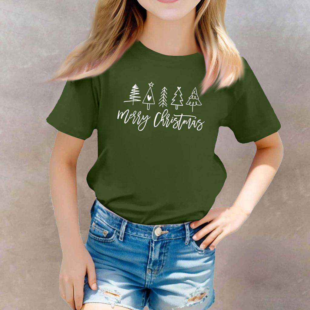 Christmas Day Toddler Girl Boy T-Shirts Kids Top Boys And Girls Printed Short Sleeved T-shirt