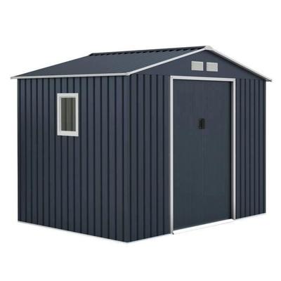 Металлический садовый сарай 5,29 м² - 277 x 191 x 202 см - VENUS В комплект входит крепежный комплект, 2 раздвижные двери, 1 боковое окно Серый