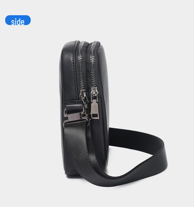 2024 Мужская универсальная модная сумка-мессенджер из коровьей кожи - маленькая, повседневная, удобная для мобильного телефона