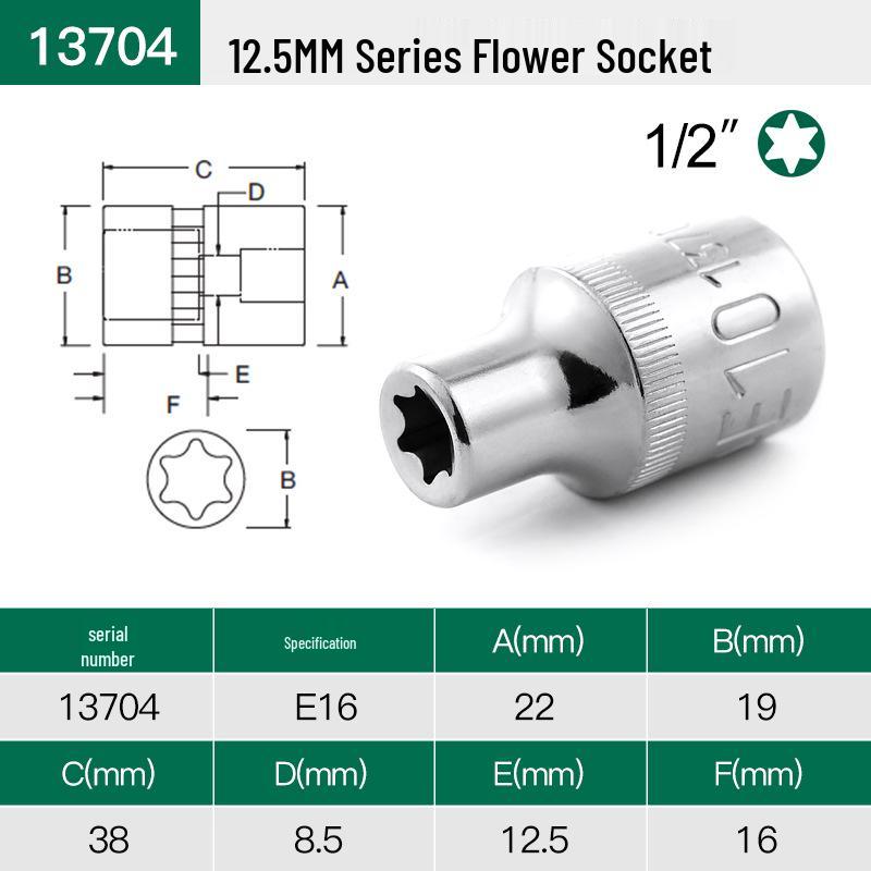 SATA Torx E-Type 12.5mm Hexalobular Socket Tool