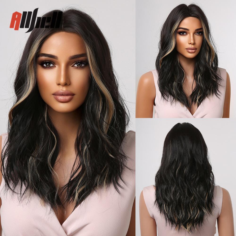 Synthetic Bob Hair Wig with Bangs Ombre Platinum Blonde Cosplay Wigs for Women Short Heat Resistant Female Daily Lolita Wavy Wig