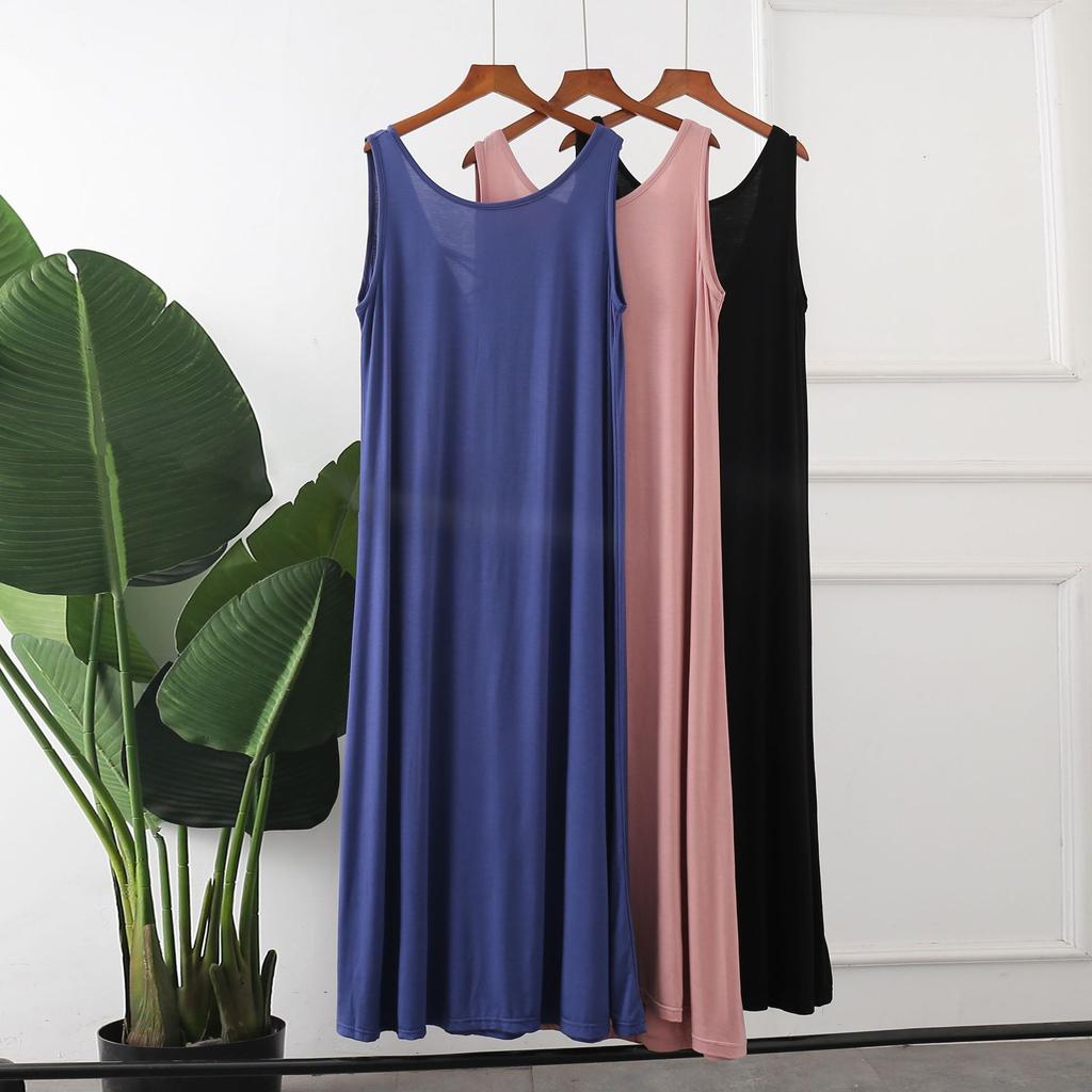 Летняя женская ночная рубашка с круглым вырезом, сексуальная, с завязками, длинное, свободное, большого размера, платье из модала