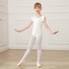 Балетный купальник для девочек базовый с коротким рукавом, танцевальный костюм для малышей, хлопковый гимнастический купальник, школьный танцевальный, возраст 2-11 лет