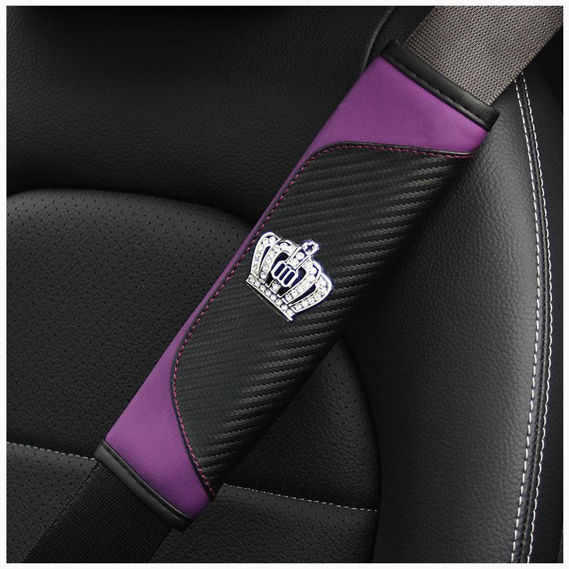 1 PCS PU Crown Car Seat Belt Shoulder Guard Protector Breathable Soft Safety Shoulder Strap