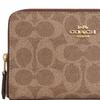 New COACH Id Zip Wallet Coated Canvas Wallet Medium Size Women's Gold & Tawny & Brown CW781-IMXHE