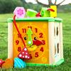 Multifunction Bead Maze Activity Cube Natural Non-toxic Activity Center Wooden Box Block Educational
